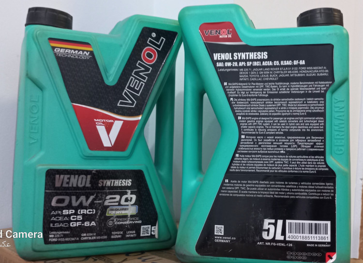 روغن موتور5VENOL لیتری 0W20
